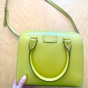 Kate Spade boxy green leather bag